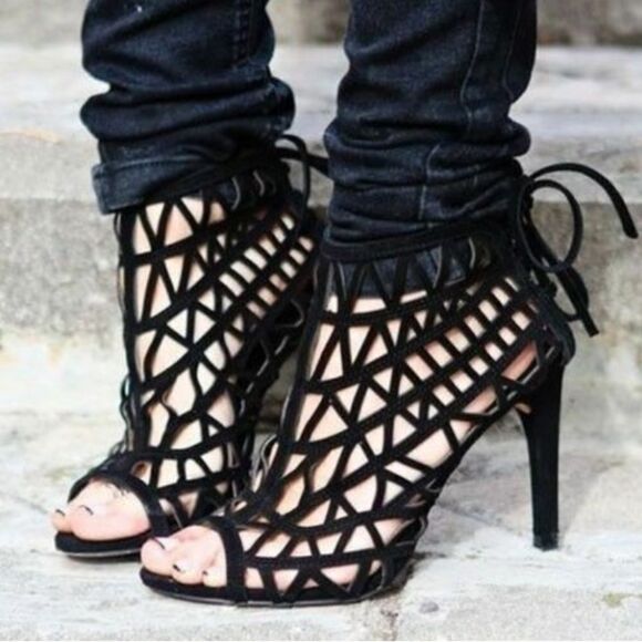 Zara Caged Heels - Picture 1 of 3